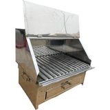 Paslanmaz Bacalı Mangal Kapaklı 35 x 50 cm Çekmeceli Masaüstü - STANDART