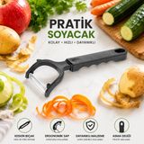 Paslanmaz Bıçaklı Pratik Soyacak, Meyve & Sebze, Havuç, Patates, Kabak, Salatalık Soyucu, Asılabilir Soyma Aparatı (2)