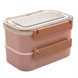 Paslanmaz Çelik 1600Ml Lunch Box Pembe (2 Adet)