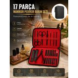 Paslanmaz Çelik 17 Parça Manikür Pedikür Seti Ve Taşınabilir Şık Çanta