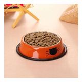 Paslanmaz Çelik 180 ml Turuncu Kaymaz Taban Kedi Köpek Mama ve Su Kabı CIN570TR
