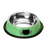 Paslanmaz Çelik 180 ml Yeşil Kaymaz Taban Kedi Köpek Mama ve Su Kabı CIN570YS