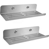 Paslanmaz Çelik 2 Adet 24Cm Banyo Duş Rafı Düzenleyici -Set - Vidalı Montaj - İnox