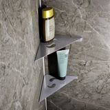 Paslanmaz Çelik 2 Katlı Köşe Banyo Rafı – Lale Model 16,3x16,3 cm - Yapıştırmalı & Vidalı Montaj