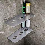 Paslanmaz Çelik 2 Katlı Köşe Banyo Rafı – Sedir Model 30,3x15,3 cm - Yapıştırmalı & Vidalı Montaj