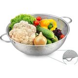 Paslanmaz Çelik 22CM Çift Kulplu Sepet Süzgeç, Salata Süzgeci Meyve Süzgeci, Makarna Süzgec -