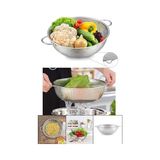 Paslanmaz Çelik 22CM Çift Kulplu Sepet Süzgeç, Salata Süzgeci Meyve Süzgeci, Makarna Süzgec - Paslanmaz Çelik Çift Kulplu 22CM Sepet - standart
