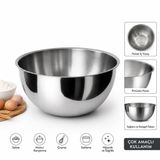 Paslanmaz Çelik 2,5 Litre Mutfak Karıştırma Kasesi-Hamur Salata Çırpma İçin Çok Amaçlı Hazırlık Kabı 210mm Çap 105mm Yükseklik