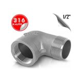 Paslanmaz Çelik 316 Kalite 1/2" Kuyruklu Dirsek