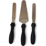Paslanmaz Çelik 3'lü Pasta Seti ve Spatula, Sıvama ve Servis Aracı - Seçenek 1 - Altın