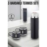 Paslanmaz Çelik 3’lü Termos Seti Vakumlu ve 8 Saat Isı Koruma ( Lisinya )