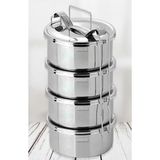 Paslanmaz Çelik 4lü Sefer Tası 2litre 3-5 Kişilik Yemek Taşıma Kabı 500ML X4 Kab Isıtılabilir Taslar - Çok Renkli - Standart