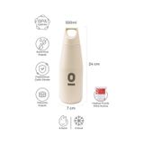 Paslanmaz Çelik Açık Beyaz Şişe Termos 550 ml No:69