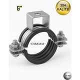 Paslanmaz Çelik Ağır Yük Kafalı Boru Kelepçesi Krom 304 Kalite - 6''