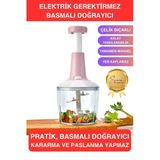 Paslanmaz Çelik Bıçaklı El Robotu Pratik Taşınabilir Basmalı El Blender Soğan Sebze Meyve Doğrayıcı