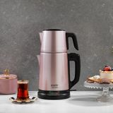Paslanmaz Çelik Çay Makinesi, Rosegold, Şık ve Dayanıklı Tasarım