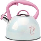Paslanmaz Çelik Çaydanlık , 2 L, Cool-Touch Saplı, Düdüklü, Pembe - Mavi - Kırmızı