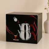 Paslanmaz Çelik Çaydanlık Seti (1l + 2l) Küre Model - Renkli