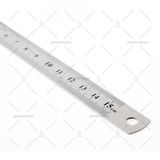 Paslanmaz Celik Cetvel (On Yuzu Cm / Arka Yuzu İnch) 15Cm