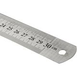 Paslanmaz Çelik Cetvel (Ön Yüzü Cm / Arka Yüzü İnch) 30Cm
