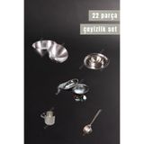 Paslanmaz Çelik Çeyiz Seti 22 Parça - Mutfak/Sofra Gereçleri - Kahvaltılık/Set 22 Parça