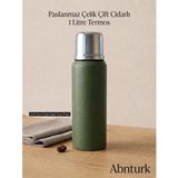 Paslanmaz Çelik Çift Cidarlı 1 Litre Taşınabilir Sızdırmaz Termos 24 saat Sıcak 48 saat Soğuk 72 saat Buzlu Tutar