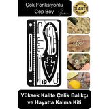 Paslanmaz Çelik Çok Fonksiyonlu İşlevsel Balıkçı Kiti Hayatta Kalma Balık Tutma Olta Uç Seti Cep Boy