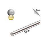 Paslanmaz Çelik Çubuk Mil Ø 3mm - 50 Cm Boylarda - Krom Çelik 2 Adet