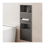Paslanmaz Çelik Duş Kabini, Şampuan ve Tuvalet Malzemeleri için Su Geçirmez Düzenleyici, 70 x 28 x 13,5 cm, Gri, Banyo, Mutfak ve Yatak Odasında Depolama Çözümleri için İdeal