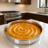 Paslanmaz Çelik Fırın Tepsisi - Paslanmaz Çelik Baklava Tepsisi - Börek Tepsisi - 40 cm