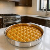 Paslanmaz Çelik Fırın Tepsisi - Paslanmaz Çelik Baklava Tepsisi - Börek Tepsisi - 52 cm