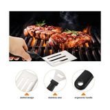 Paslanmaz Çelik Geniş Mutfak Spatulası - Isıya Dayanıklı Sert Plastik Saplı Krep ve Omlet Çevirici, Esnek Balık ve Izgara Spatulası - 0,5 x 7 cm