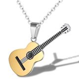 Paslanmaz Çelik Gold Gitar Kolye 316L Unisex
