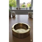 Paslanmaz Çelik Gold Küllük 12 cm Çapında 5 cm Derinlik Kırılma Riski Yok Hijyen Modern Derin Hazneli Küllük