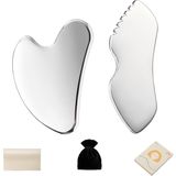 Paslanmaz Çelik Gua Sha Seti Yüz Masajı Metal Gua Sha Yüz Araçları Vücut Lenfatik Drenaj Masa - Genel