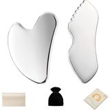 Paslanmaz Çelik Gua Sha Seti Yüz Masajı Metal Gua Sha Yüz Araçları Vücut Lenfatik Drenaj Masajı Yüz Guasha Yüz Şekillendirme Aracı Cilt Bakım Seti