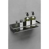 Paslanmaz Çelik Inox Yapışkanlı Banyo Rafı, Duş Rafı & Şampuanlık Raf-Gualdo - Inox - Gri