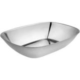 Paslanmaz Çelik Kayık Tabak Kase, 18/10-304 Çelik,17x12 cm, Gümüş, Çerezlik, Meze ve Salata Sunumu, 1 Adet