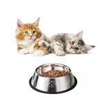 Paslanmaz Çelik Kedi Ve Köpek Mama Kabı, Kaymaz Taban İle
