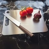 Paslanmaz Çelik Kesim Panosu, Metal Kesme Tahtası, 304 Kalite Çelik, Hijyenik ve Dayanıklı, 34 x 24 Cm, Bıçak Dostu Tasarım, Kolay Temizlenebilir, Mutfak ve Profesyonel Kullanım Için Ideal