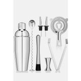 Paslanmaz Çelik Kokteyl Shaker Seti, Karıştırma Kaşığı, Süzgeç, Jigger, Muddler ve Şişe Tıpası ile 8 Parça Bar Seti 500 cl
