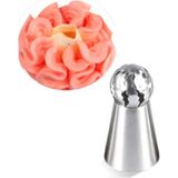 Paslanmaz Çelik Krema Sıkma Torbası Ucu ( Russian Ball ) 1 Adet + 2 Adet Sıkma Torbası - Gri