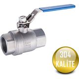 Paslanmaz Çelik Küresel Vana Dişli Krom 304 Kalite 2 Parçalı PN63 - 1/2''