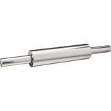 Paslanmaz Çelik Merdane - Hamur Açma Rulosu Dönmeli Metal Oklava - Ergonomik Saplı Döner Başlıklı Rolling Pin Profesyonel Kullanım - 25 cm Rulo + 2x9 cm Sap - Toplam 43 cm