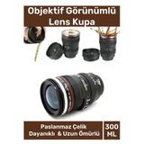 Paslanmaz Çelik Objektif Görünümlü Sevgili Hediye İlginç Lens Kupa Çelik Kahve Çay Termos Mug Bardak