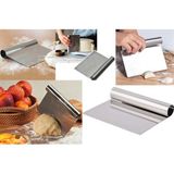 Paslanmaz Çelik Ölçülü Cetvelli Hamur Kesme Spatula, Ölçülü Çelik Kesici Kazıyıcı Spatula, Pasta Şekillendirici, - 1 Adet