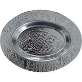 Paslanmaz Çelik Oval Tepsi – 304 Kalite Krom, Dekoratif ve Servis Amaçlı Küçük Tepsi (18 Cm) - Çok Renkli