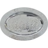 Paslanmaz Çelik Oval Tepsi – 304 Kalite Krom Kaplama, Dekoratif ve Servis Amaçlı Tabak (30 Cm) - Çok Renkli