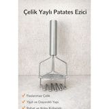 Paslanmaz Çelik Patates Ezici Çift Katmanlı Patates Ezici Püre Yapıcı - 0,1 L