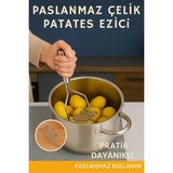 Paslanmaz Çelik Patates Ezici – Ergonomik Tutma Saplı Püre Aparatı